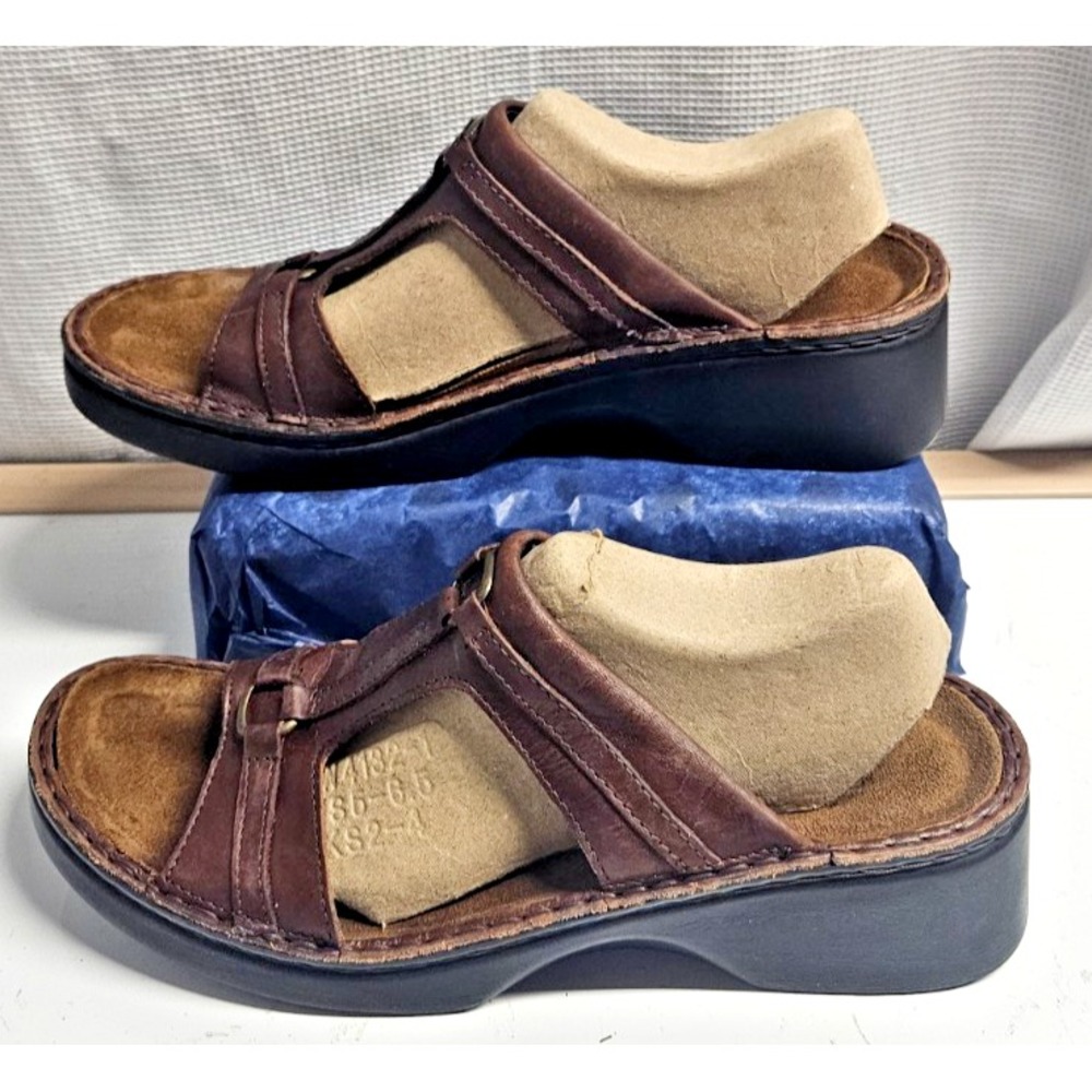 NAOT leather sandals Roman style strappy brown 42/L11